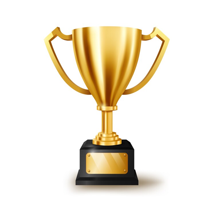 Realistic Golden Trophy with text space