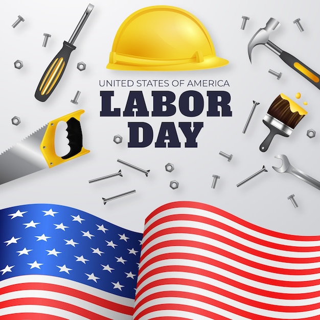 Realistic labor day illustration