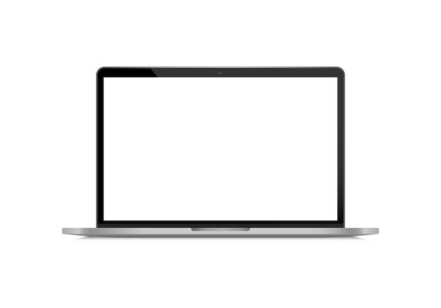 Realistic laptop front view Laptop modern mockup Blank screen display notebook