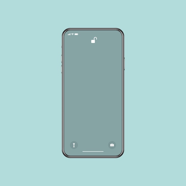 Realistic model of a modern smartphone with a blank screen. Minimum layout.
