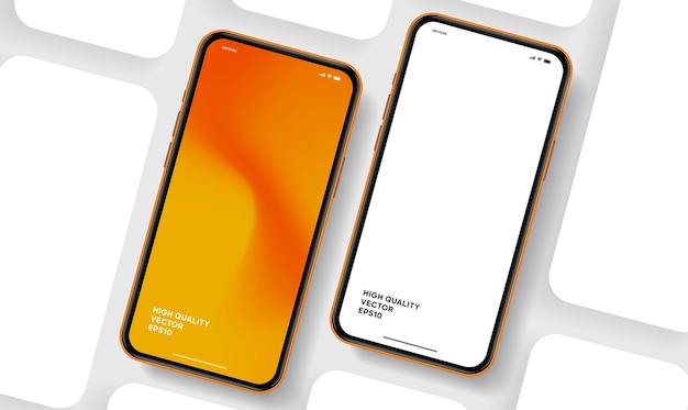 realistic smartphone mockup mobile phone vector with isolated on white background device front