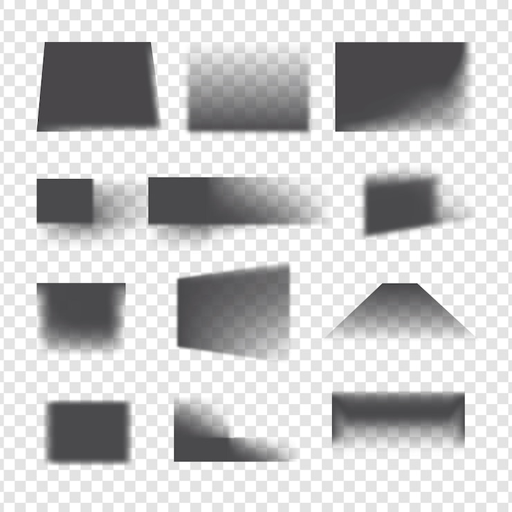 Vector realistic square and rectangle shadow collection