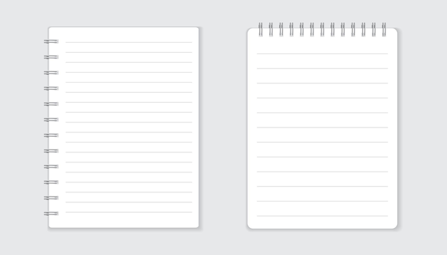 Realistic template notepad with spiral