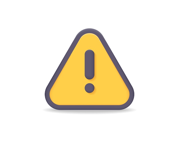 Realistic triangle warning sign vector icon isolated