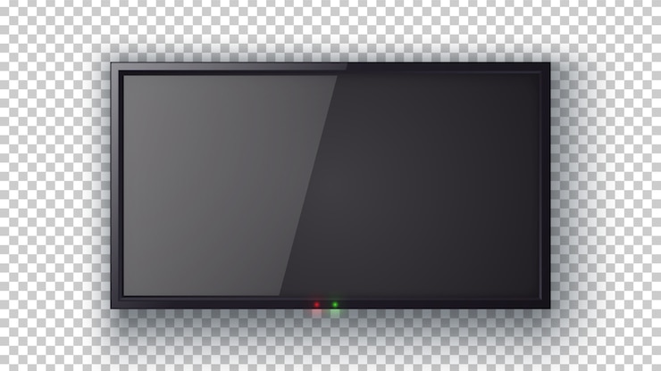 Vector realistic tv icon on the transparent background