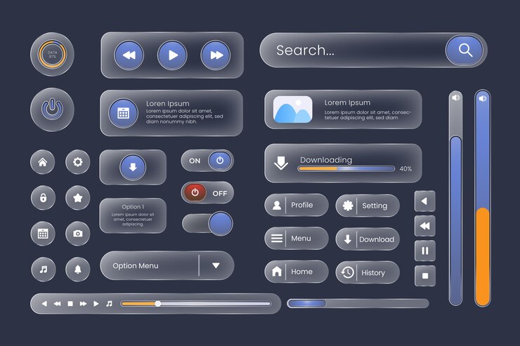 Vector realistic ui  design