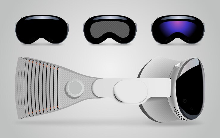 Realistic Vision Pro augmented and virtual reality headset Futuristic technology reality device