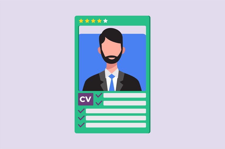 Vector recruitment or hiring process concept colored flat vector illustration isolated