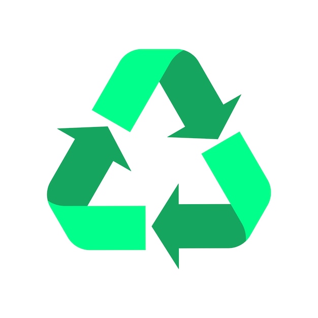 Recycle icon Green recycle or recycling arrows flat icon