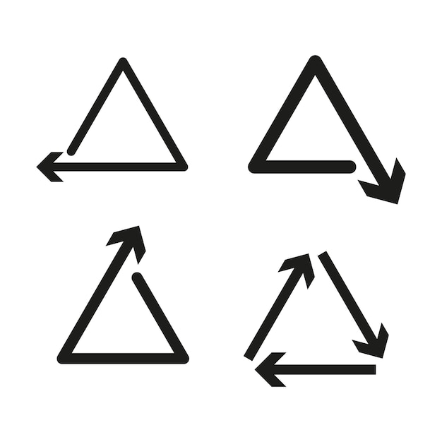 Recycle triangle icons Environmental cycle arrows Conservation vector symbols Vector illustration