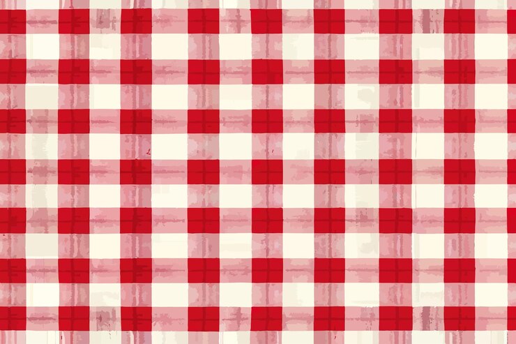 Vector red and beige watercolor gingham pattern vector illustration design