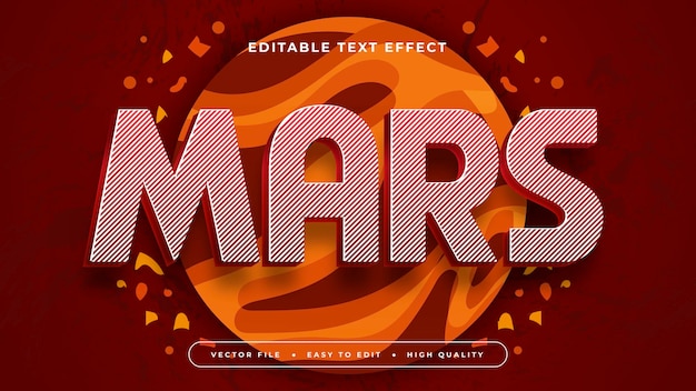 Red and orange mars 3d editable text effect font style
