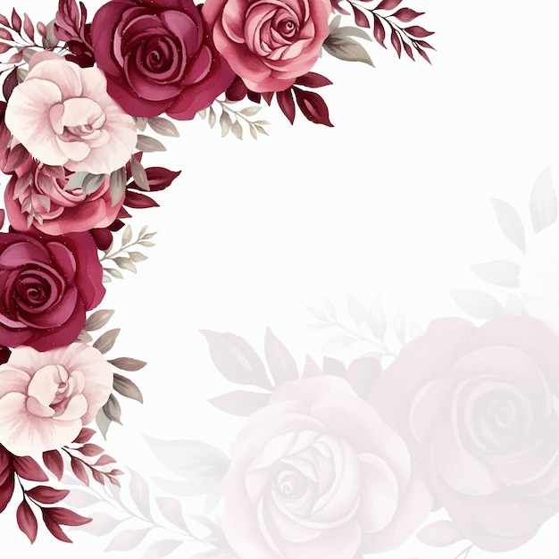 Red and pink modern trendy vector design frame Background fall boho template