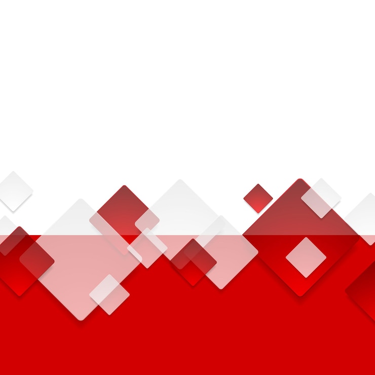 Vector red and white geometric squares abstract background