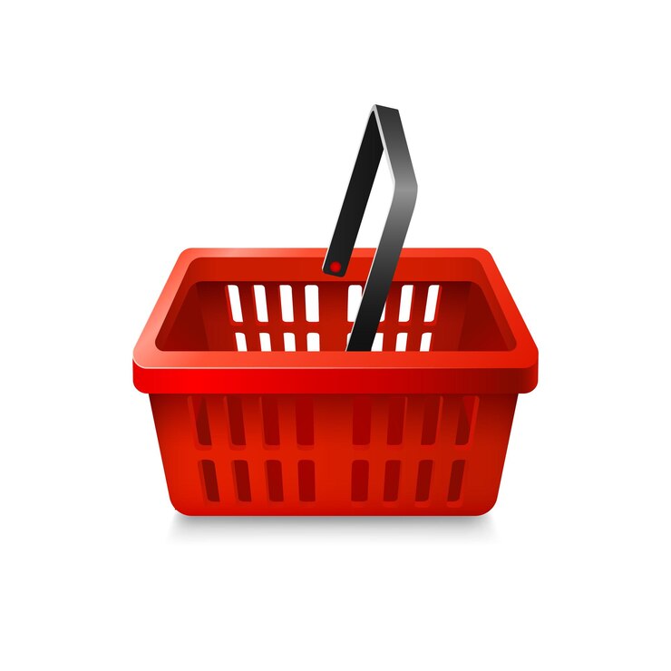 Vector red basket for shopping