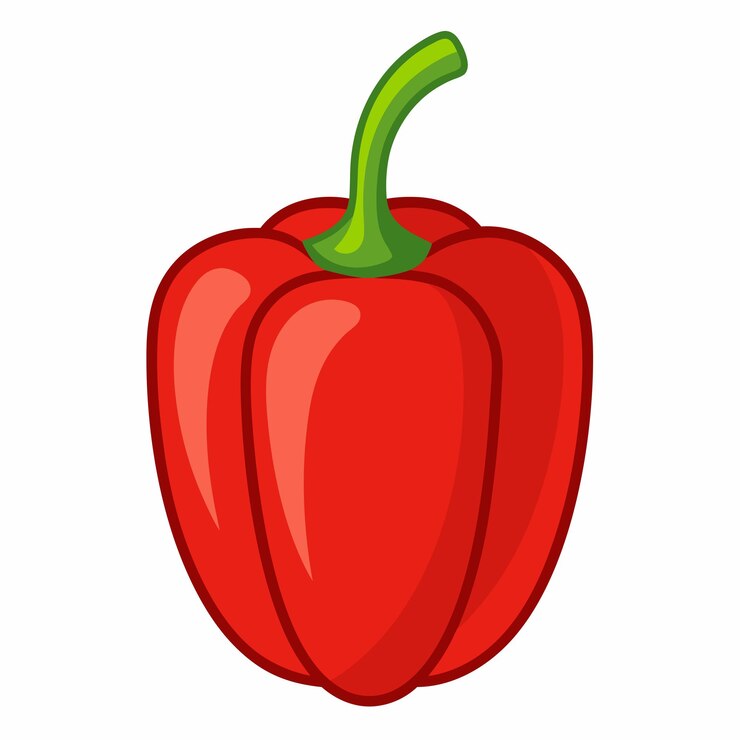 Red bell pepper Fresh vegetables Vector illustration