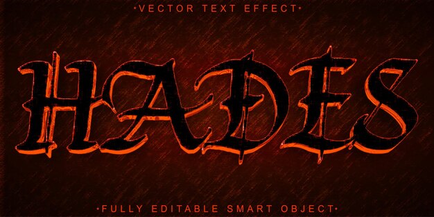 Red Black Dark Hades Vector Fully Editable Smart Object Text Effect