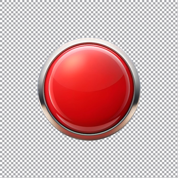 Red blank application button icon on a transparent background
