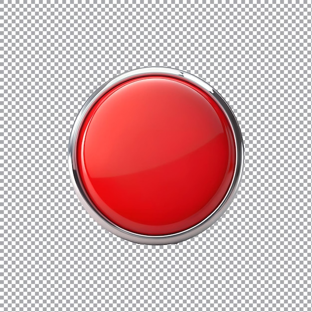 Red blank application button icon on a transparent background