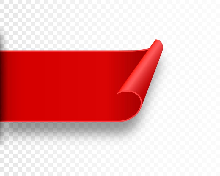 Vector red blank tape banner for advertising promotion sale text heading title decoration badge