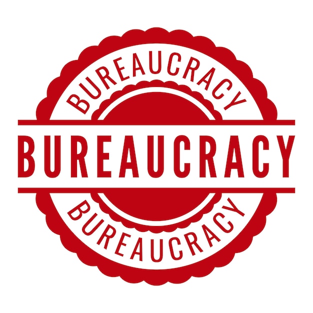 Red Bureaucracy isolated rubber stamp sticker sign vector illustration
