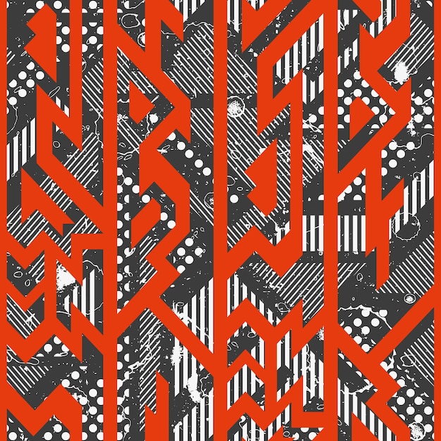 Red color tribal seamless pattern eps 10 vector file