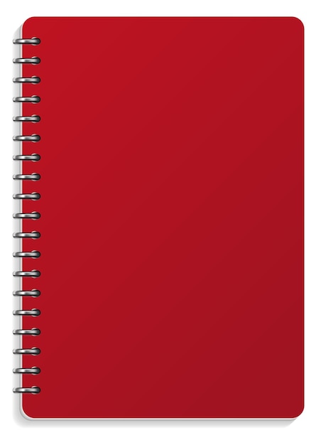 red cover notebook realistic mockup paper textbook