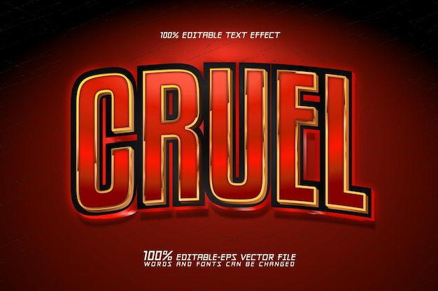 red cruel 3d editable text effect