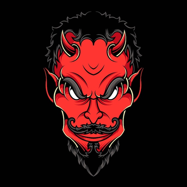 RED DEVIL HEAD ILLUSTRATION