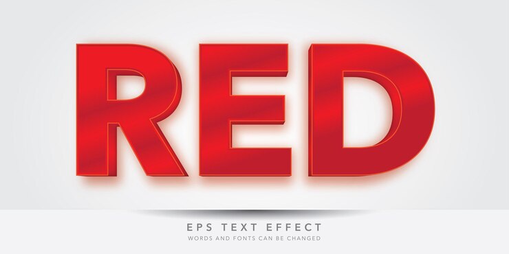red editable text effect