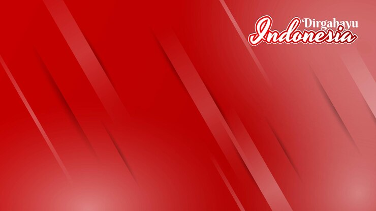 Vector red geometric background with simple white line design for indonesia independence day design