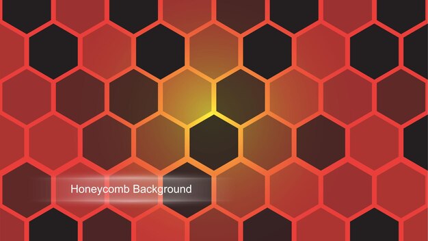Red honeycomb background with future modern concept