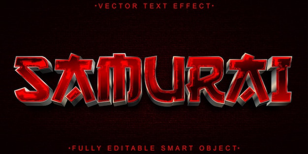 red japan samurai vector fully editable smart object text effect