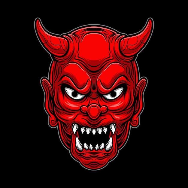 Red japanese demon mask