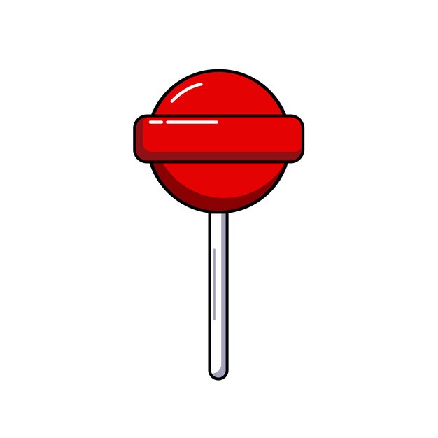 Red lollipop vector illustration isolated on a white background