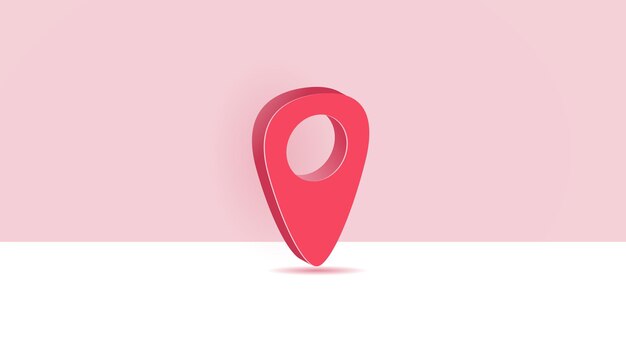 red map pointer 3d pin. it is configured on a white background. web point, pointer.