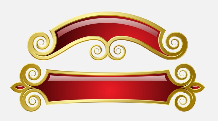 Red ribbons with gold collection