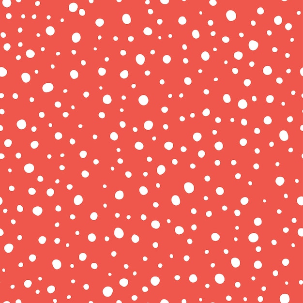 Red seamless pattern with white dots