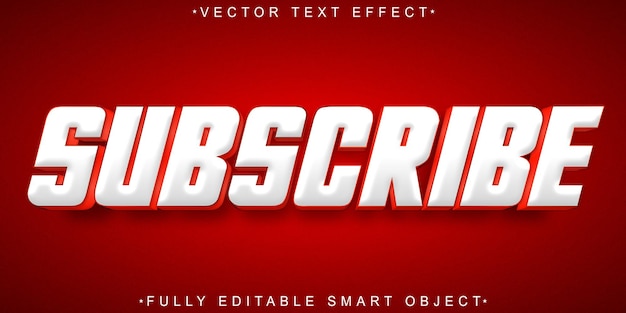 Red Subscribe Vector Fully Editable Smart Object Text Effect