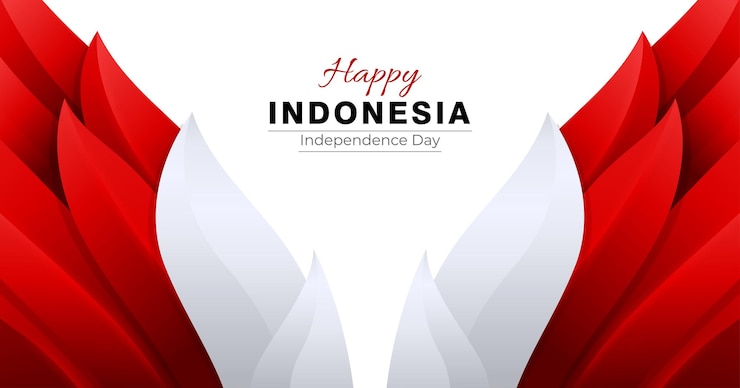Red white abstract background with symmetric eagle wings style
