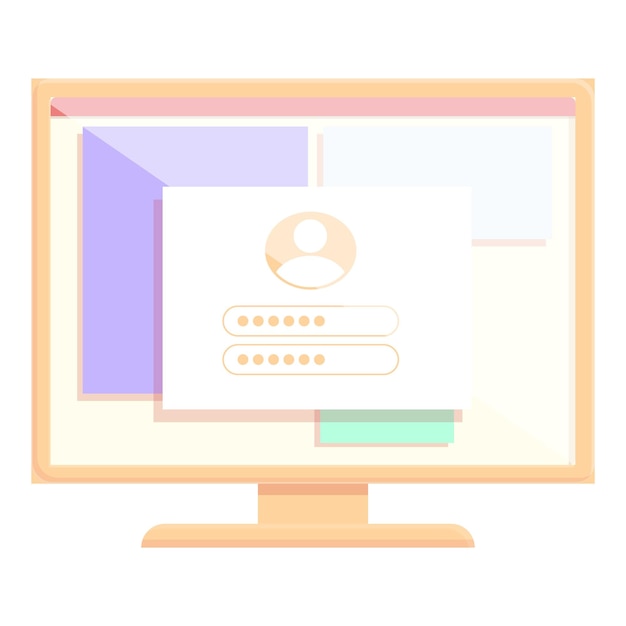 Register note icon cartoon vector Online form New password