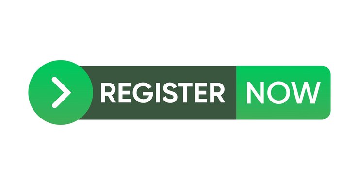 Vector register now label banner isolated vector design