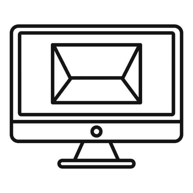 remarketing email letter icon outline remarketing email letter vector icon for web design isolated on white background