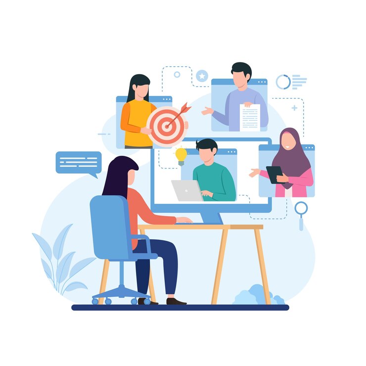 Vector remote work from home or come to office flexible workplace