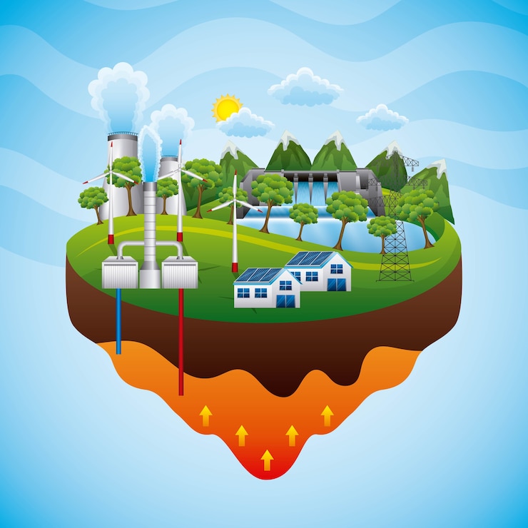 Vector renewable energy vector illustration