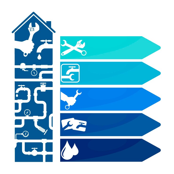 Vector repair service and plumbing service business banner