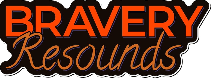 Vector resounding bravery lettering vector design