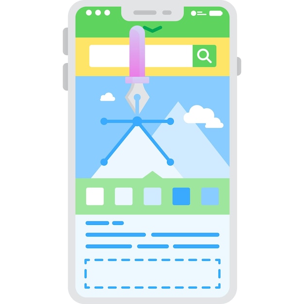 responsive design creation on mobile icon vector