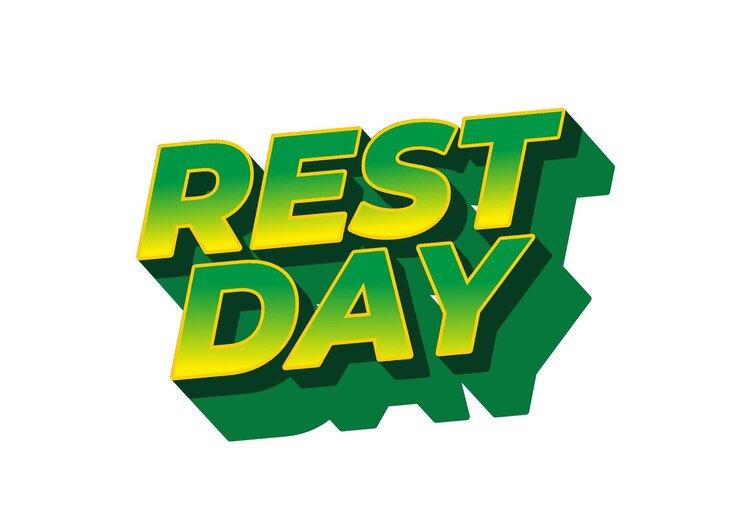 Vector rest day text effect in 3d style with good colors