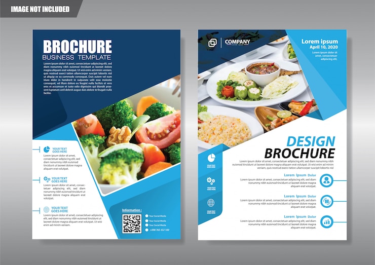 Vector restaurant flyer with geometric shape